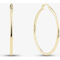 T.H.Baker Women's 9ct Yellow Gold 40mm Thin Tube Hoop Earrings E-SLRT-235-9Y