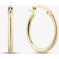 T.H.Baker Women's 9ct Yellow Gold 20mm Thin Tube Hoop Earrings E-SLRT-215-9Y