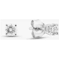 T.H.Baker Women's 9ct White Gold 0.33ct Round Cut Diamond Stud Earrings THE2534-33 (WG) in Silver