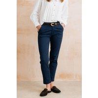 Lily & Me Women's Breaker Stylish Stretch Cotton Long Trousers in Navy | Size: 16