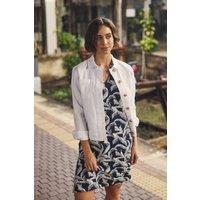 Weird Fish Women's Rosanna Canvas Jacket in White | Size: 20