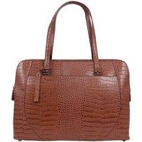 Jones Bootmaker Women's Wynter Croc Leather Shoulder Bag in Tan