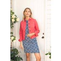 Weird Fish Women's Rosanna Canvas Jacket in Coral | Size: 20
