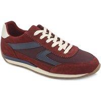 Jones Bootmaker Women's Aeries Leather Lace Up Trainers in Burgundy | Size: 5
