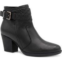 Bellissimo Women's Leather Woven Strap Detail Ankle Boots in Black | Size: 4