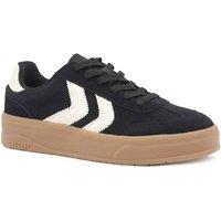 Bellissimo Women's Leather Platform Lace Up Trainers in Black | Size: 7