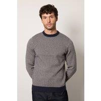 Burton Men's Navy Super Soft Knitted Geo Crew Neck Jumper | Size: Medium