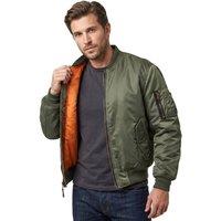MyShoeStore Men's MA-1 Bomber Jacket Padded Reversible Pilot Flight Coat in Green | Size: 3XL