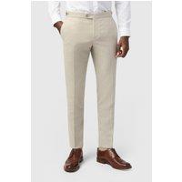 Alexandre Silver Label Men's Flat Fronted Tailored Suit Trousers in Beige | Size: 38R