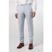 Alexandre Silver Label Men's Flat Fronted Tailored Suit Trousers in Pale Blue | Size: 42R