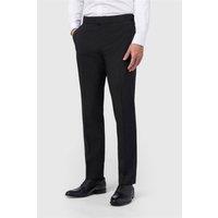 Alexandre Silver Label Men's Flat Fronted Slim Fit Suit Trousers in Black | Size: 40R