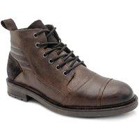 Jones Bootmaker Men's Everett Wide Fit Leather Boots in Dark Brown | Size: 10