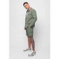 Valere Milano Men's Luxe Overshirt in Light Khaki | Size: Small