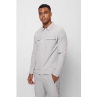 Valere Milano Men's Luxe Overshirt in Light Grey | Size: Small