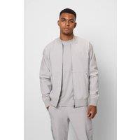 Valere Milano Men's Luxe Bomber in Light Grey | Size: Small