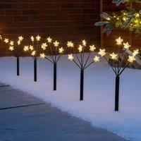 Christow Star Christmas Path Lights Outdoor LED Battery Operated Set of 5 in Warm White