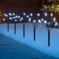 Christow Star Christmas Path Lights Outdoor LED Battery Operated Set of 5 in Cool White