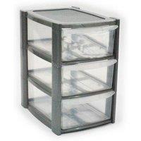 TML 3 Drawer Tower in Silver
