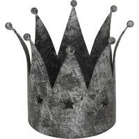Hill Interiors Antique Crown Candle Holder in Silver
