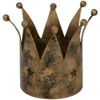 Lemon Pavilion Furniture and Decor Antique Crown Tealight Holder - Metal - L7 x W7 x H8 cm - Gold
