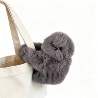 Quipulse Cute Emotional Doll Bag Plush Toy in Grey