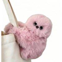 Quipulse Cute Emotional Doll Bag Plush Toy in Pink