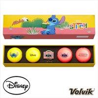 Volvik Stitch Vivid Pink/Yellow 4 Balls + Marker