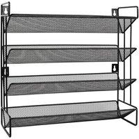 FORGEVIO 4 Tiers Spice Rack Shelf Kitchen Storage Holder in Black