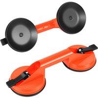 PAWNORA 2X Double Suction Cup Vacuum Glass Lifter in Red