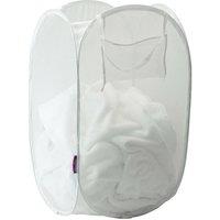 FORGEVIO 50cm Large Laundry Foldable Mesh Washing Basket Bag in White | Size: 0.6m2