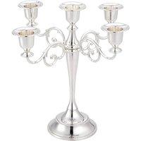 SPETLEK Silver Candle Holder 5 Arm Metal Candelabra | Size: 100 cm x 60 cm