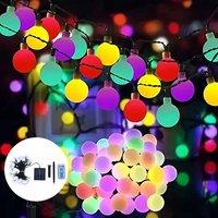SPETLEK 100 LED Globe Bulb Ball Fairy String Lights Solar Powered