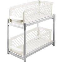 PAWNORA 2 Tier Storage Basket in White