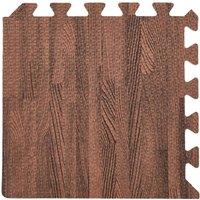 PAWNORA Dark Walnut 10pcs Foam Floor Mat Jigsaw Tiles in Brown