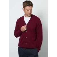 Maine Men's Premium Pure Cotton Knitted Cardigan in Burgundy | Size: Small
