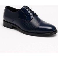 SIRRI Boy's Kids Patent Lace Up Formal Shoes in Navy | Size: 12
