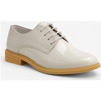 SIRRI Boy's Kids Derby Patent Lace Up Formal Communion Shoes in Ivory | Size: 1
