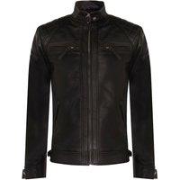 Infinity Leather Men's Leather Rock Racing Quilted Biker Jacket in Black | Size: 5XL