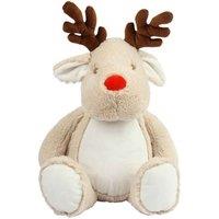 Mumbles Zipped Reindeer Plush Toy in Light Brown