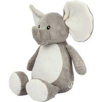 Mumbles Zipped Elephant Plush Toy in Grey