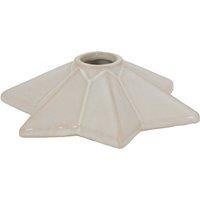 Hill Interiors Ceramic Star Christmas Candle Holder in Off-White