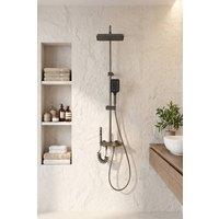 Living and Home Wall-Mount Bathroom Piano-Key Panel Shower System Set in Grey