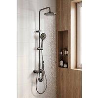 Living and Home Wall-Mount Bathroom Shower System Set in Grey