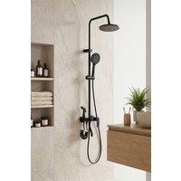 Living and Home Wall-Mount Bathroom Shower System Set in Black