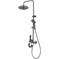 Living and Home Wall-Mount Bathroom Piano-Key Panel Shower System Set in Grey