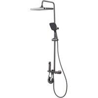 Living and Home Wall-Mount Bathroom Piano-Key Panel Shower System Set in Grey