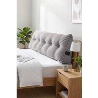 Garden Sanctuary Wedge Headboard Pillow with Removable Cover in Light Grey
