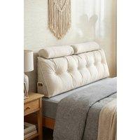 Garden Sanctuary Wedge Headboard Pillow with Removable Cover & 2 Bolster Pillows in Beige