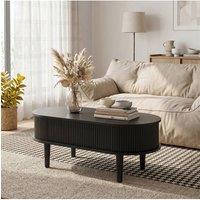 Living and Home Wooden Oval Lift-Top Coffee Table in Black