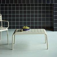 sweeek Rectangular steel garden coffee table in Beige